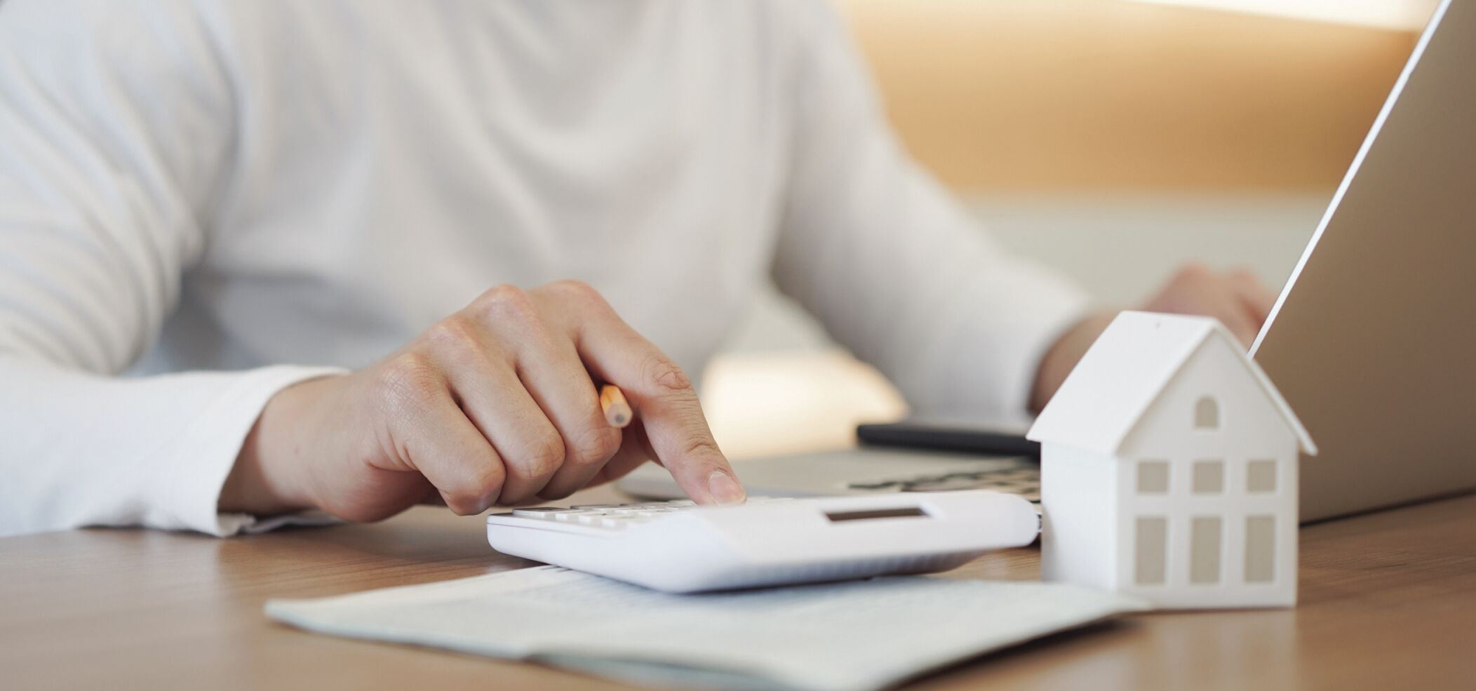 Person using calculator